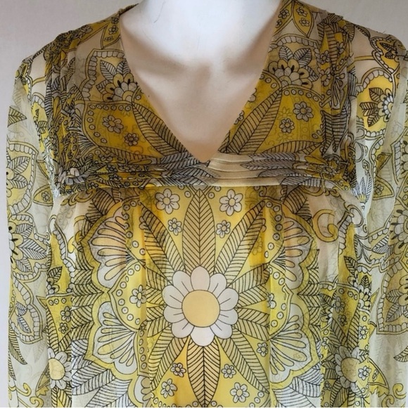 Julie Brown Silk sheer V-Neck Tunic - Sz 2 - Picture 2 of 15